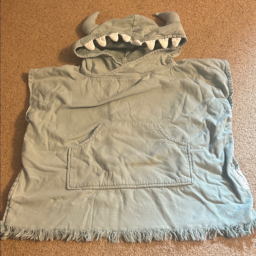 Sunnylife Kids Hooded Poncho in Sage Green